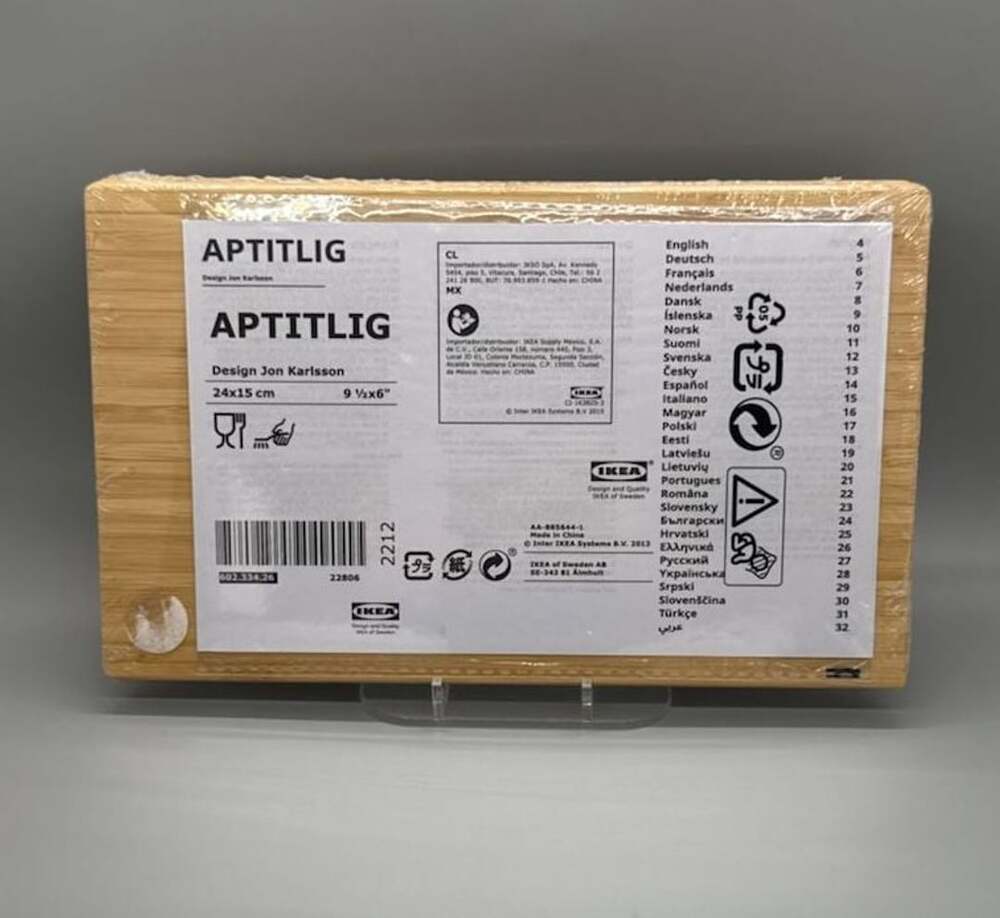 IKEA APTITLIG Bamboo Chopping Cutting Board 24x15 cm 9.5x6 NEW Sealed 602.334.26 - Picture 3 of 15